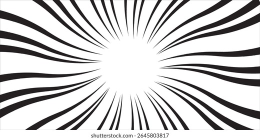 Linhas radiais em preto e branco dinâmicas Criando um efeito de intermitência vektor eps10