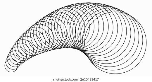 Dynamic Black and White Spiral Lines Vector Design. Black motion circle, optical illusion element