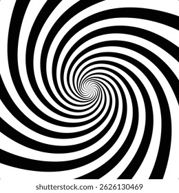 Dynamic black and white spiral spinning left effect background.