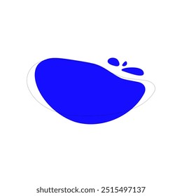 Dynamic blue abstract liquid shape with fluid lines and curves