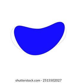 Dynamic blue abstract liquid shape with fluid lines and curves