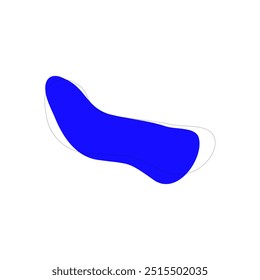 Dynamic blue abstract liquid shape with fluid lines and curves