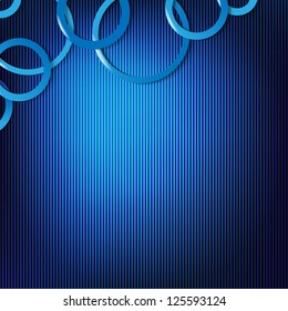Dynamic Blue Background With Circles, Vector Illustration