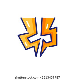 Dynamic Blue Electric Lightning Bolt