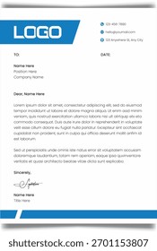 Dynamic Blue Geometric Letterhead Template