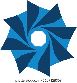 Dynamic Blue Geometric Spiral Design