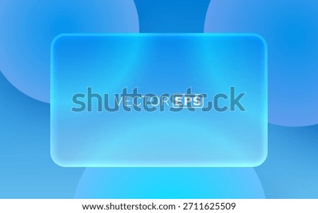 Dynamic blue gradient background with a modern glass frame, offering a clean space for your design. Vector illustration.