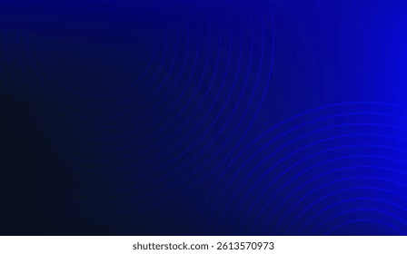 Dynamic Blue Gradient Background with Overlapping Circular Lines, Ideal for Modern Designs and Technology Visuals, Providing a Sense of Movement and Depth