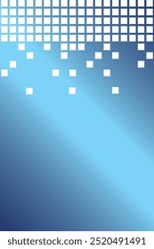 Dynamic blue gradient background with pixelated white squares. Ideal for tech designs, digital art, and media projects