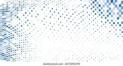 Fondo grunge semitono azul dinámico con patrón de puntos. Perfecto para el diseño deportivo, póster, Anuncio, volante, Plantilla de juegos y decoración abstracta moderna.