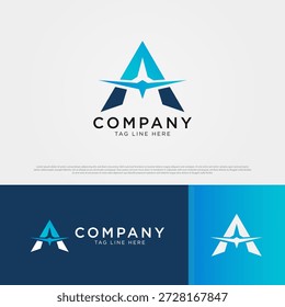 Dynamic Blue A Carta e Jet Logotipo para Aviação Ana Drone Business