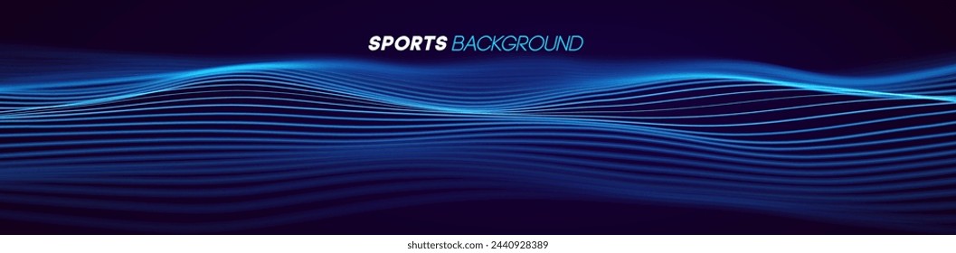 Dynamic blue lines abstract sports background vector.