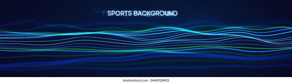 Dynamic blue lines abstract sports background vector.