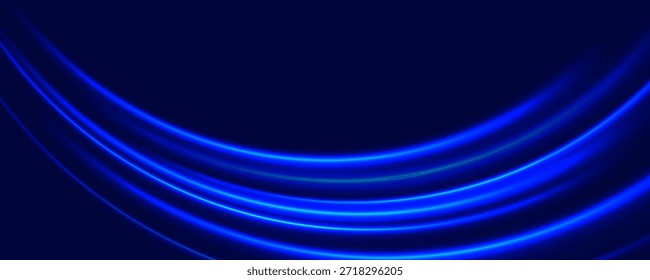 Dynamische blaue Neon-Lichtkurven