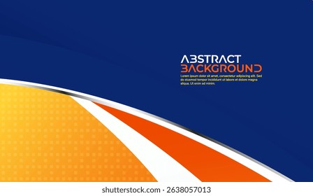 Dynamic Blue and Orange Abstract Vector Background with Curved Shapes, Perfect for Presentations and Modern Design Layouts that Grabs Attention and Focuses Viewers