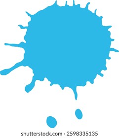 Dynamic blue paint splash illustration with bold outlines, perfect for creative projects and vibrant designs