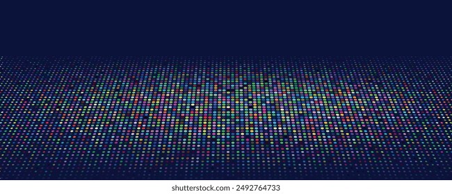 Onda dinámica de partículas azules. Punto futurista con onda brillante. Estructura digital de flujo. Experiencia en tecnología de datos. Ilustración vectorial.