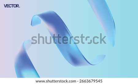 Dynamic Blue Ribbons Gracefully Flowing on a Beautiful Gradient Background for Modern Design