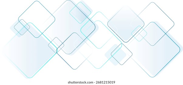  Dynamic blue shapes composition with white lines.