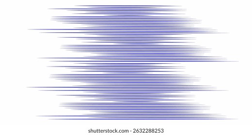 Dynamic blue speed lines abstract background. Vibrant moving lines arranged horizontally create a sense of speed, energy and futuristic design. Perfect for comics, technology