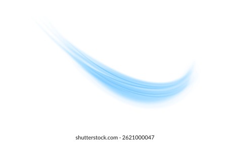 Ondas de velocidad azules dinámicas. camino ondulado. Corriente de viento fresco png. Vector. Luz espiral PNG. El fondo blanco