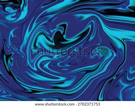 Dynamic Blue and Turquoise Liquid Swirls Abstract Art