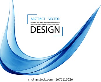 Dynamic blue wave. Abstract background for a leaflet , flyer, presentation, or website.