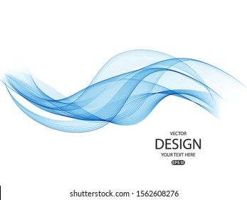 Dynamic blue wave on white background. Background for banner, flyer, leaflet, booklet.