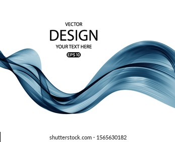 Dynamic blue wave on white background. Background for banner, flyer, leaflet, booklet.