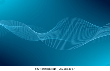 dynamic blue wavy line pattern background design