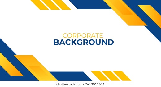 Dynamic blue and yellow abstract geometric design on white, ideal for business presentations, corporate banners, and modern graphic projects.