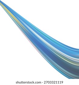 Curva de fluxo azul e amarelo dinâmico no plano de fundo branco