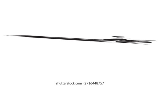 Um traçado de pincel preto dinâmico e negrito com uma aparência texturizada, isolado em um plano de fundo branco limpo.