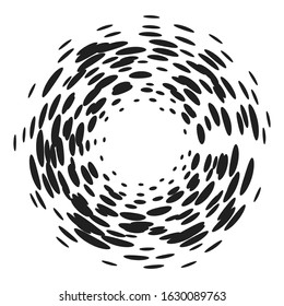 Dynamic border frame, speed effect, spiral movement, swirling circles, swirling grungy elements, circular abstract pattern.