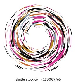 Dynamic border frame, speed effect, spiral movement, swirling circles, swirling grungy elements, circular abstract pattern.