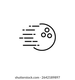 Dynamic Bowling Ball Icon Showing Movement And Speed With Trailing Lines