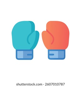 Dynamic Boxing Gloves Icon for Workouts. Design of Fitness and Gym Icons.