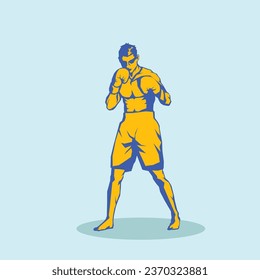 Dynamic Boxing Sport Vector Graphic