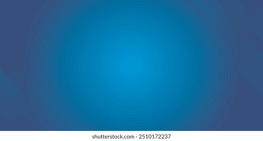 Fundo vetorial abstrato azul brilhante dinâmico com linhas diagonais. Capa de banner de apresentação 3d para vendas de eventos noturnos. Decoração de linhas de onda de círculo suave de movimento rápido