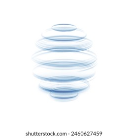 Dynamic bright blue lines with glow effect. Abstract blue light lines effect on white background PNG effect. Rotating light effect for gaming and advertising design.	