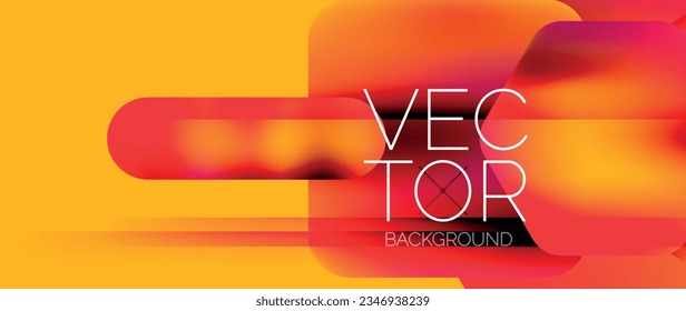 Dynamic bright colorful geometric elements with fluid gradients, lights, shadows blend in a minimal backdrop, creating captivating composition
