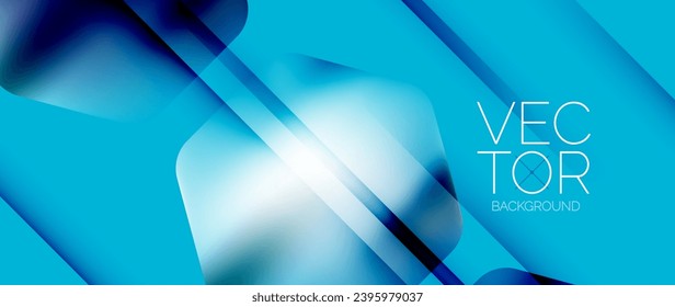 Dynamic bright colorful geometric elements with fluid gradients, lights, shadows blend in a minimal backdrop, creating captivating composition