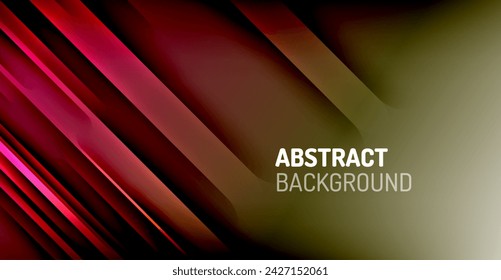 Dynamic Bright Colorful Lines, Shadow Style Stripes Geometric Vector Illustration For Wallpaper, Banner, Background, Card, Book Illustration, landing page