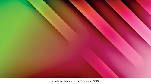 Líneas de colores brillantes dinámicos, ilustración vectorial geométrica de rayas de estilo sombra para papel pintado, banner, fondo, tarjeta, ilustración de libro, página de destino
