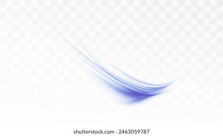 Dynamic bright lines with a glow effect. Abstract light lines effect on transparent background PNG effect. Rotating light effect for gaming and advertising design.