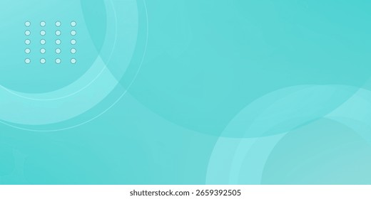 Dynamic bright turquoise gradient abstract background with circle pattern and lines. Turquoise gradient colorful background. Eps10 vector