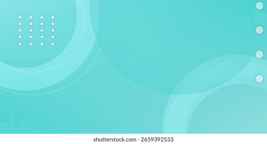 Dynamic bright turquoise gradient abstract background with circle pattern and lines. Turquoise gradient colorful background. Eps10 vector