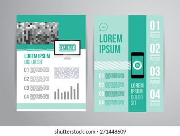 Dynamic brochure template design with green style. Cover layout and infographics. For presentation or brochure.