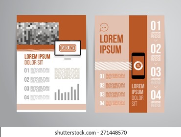Dynamic brochure template design with orange style. Cover layout and infographics. For presentation or brochure.