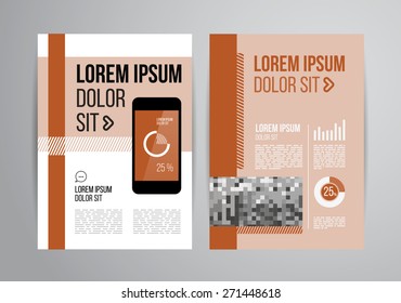 Dynamic brochure template design with orange style. Cover layout and infographics. For presentation or brochure.